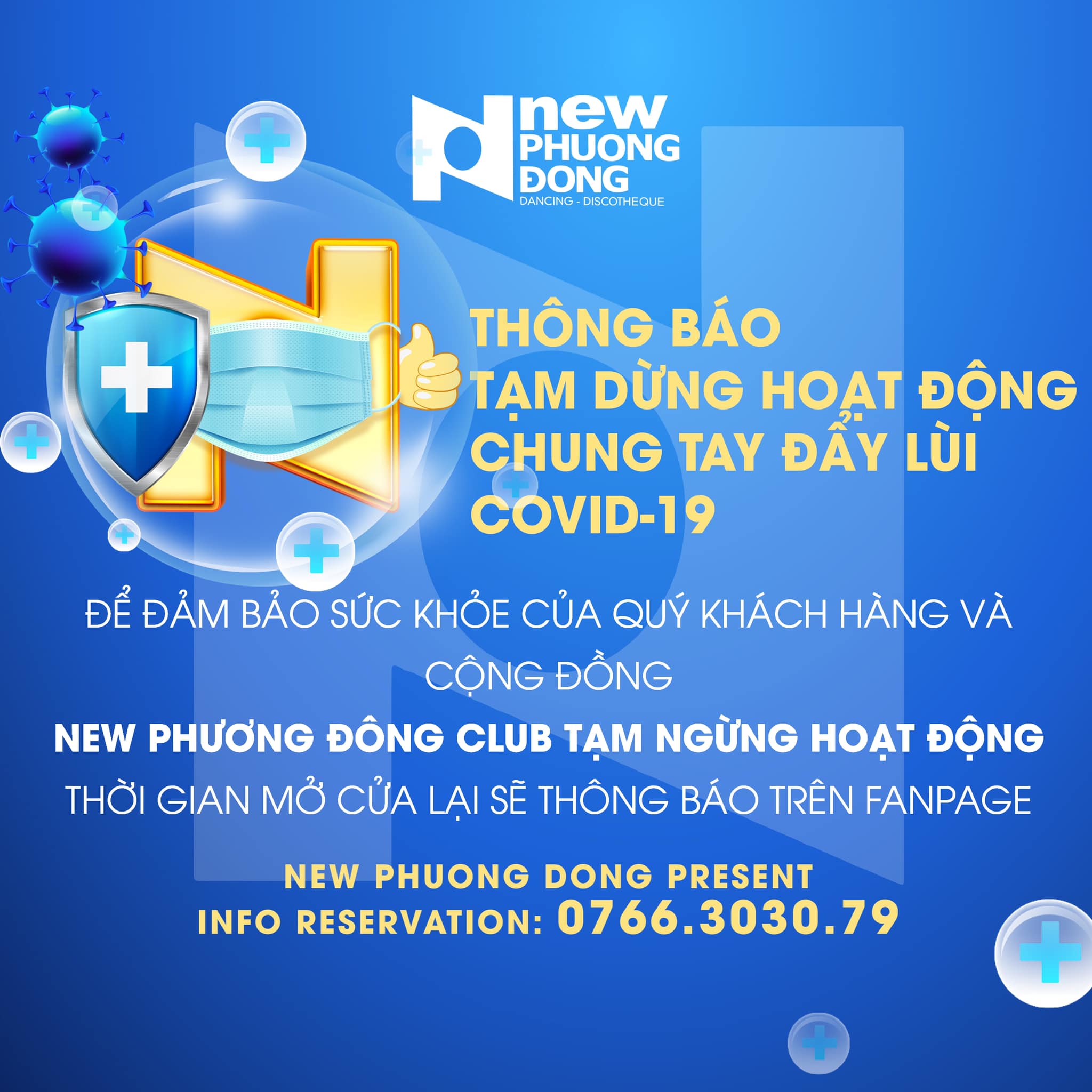 [03/05/2021] Thông Báo Tạm Ngưng HoạtĐộng Vì tình hình dịch bệnh Covid-19